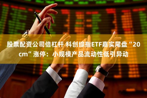 股票配资公司倍杠杆 科创综指ETF嘉实尾盘“20cm”涨停：小规模产品流动性低引异动